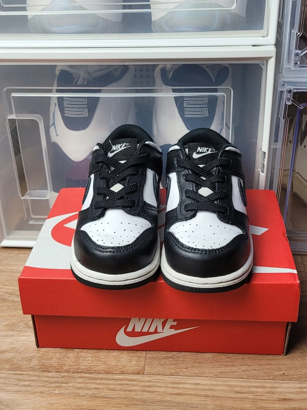 Nike Dunk Low Shoes Black White Panda Toddler Size 8C